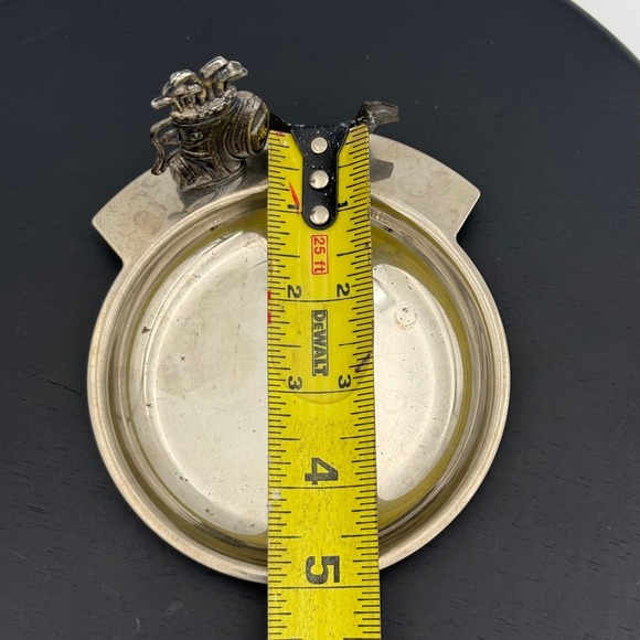Vintage Golf Bag and Ball Silver Tone Metal Valet Tray Trinket Dish Ashtray - Picture 3 of 4
